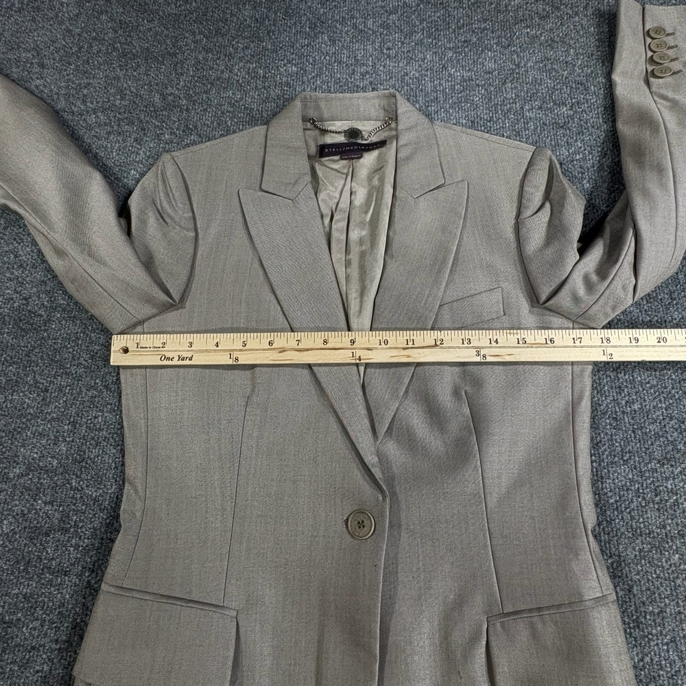 Stella McCartney Blazer Womens 42 Brown Wool One Button Jacket Tailored Career - Picture 13 of 16